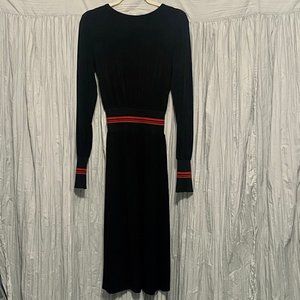 Zara - Black Long Dress with Red Stripes